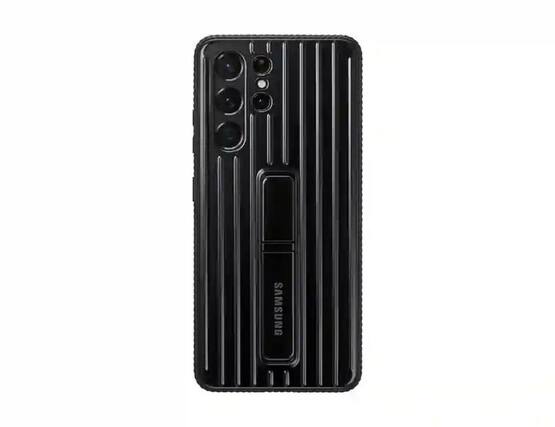 Front. Samsung - Samsung Rugged Protective Cover for Galaxy S21 Ultra | Color: Black - Black.