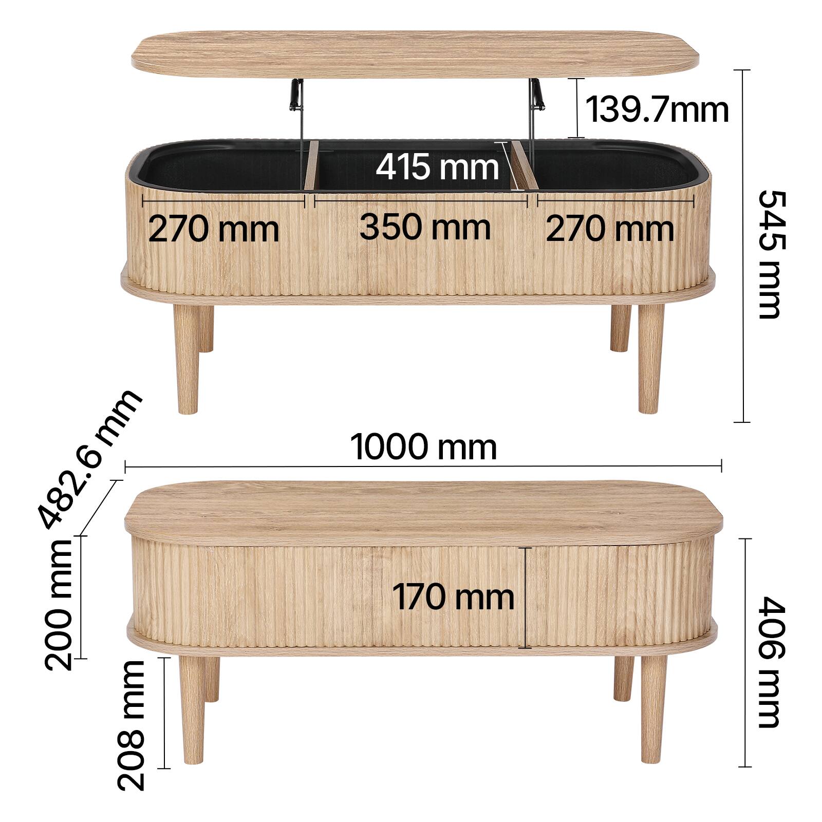 139.7 mm  
270 mm  
415 mm  
350 mm  
270 mm  
545 mm  
482.6 mm  
200 mm  
208 mm  
1000 mm  
170 mm  
406 mm