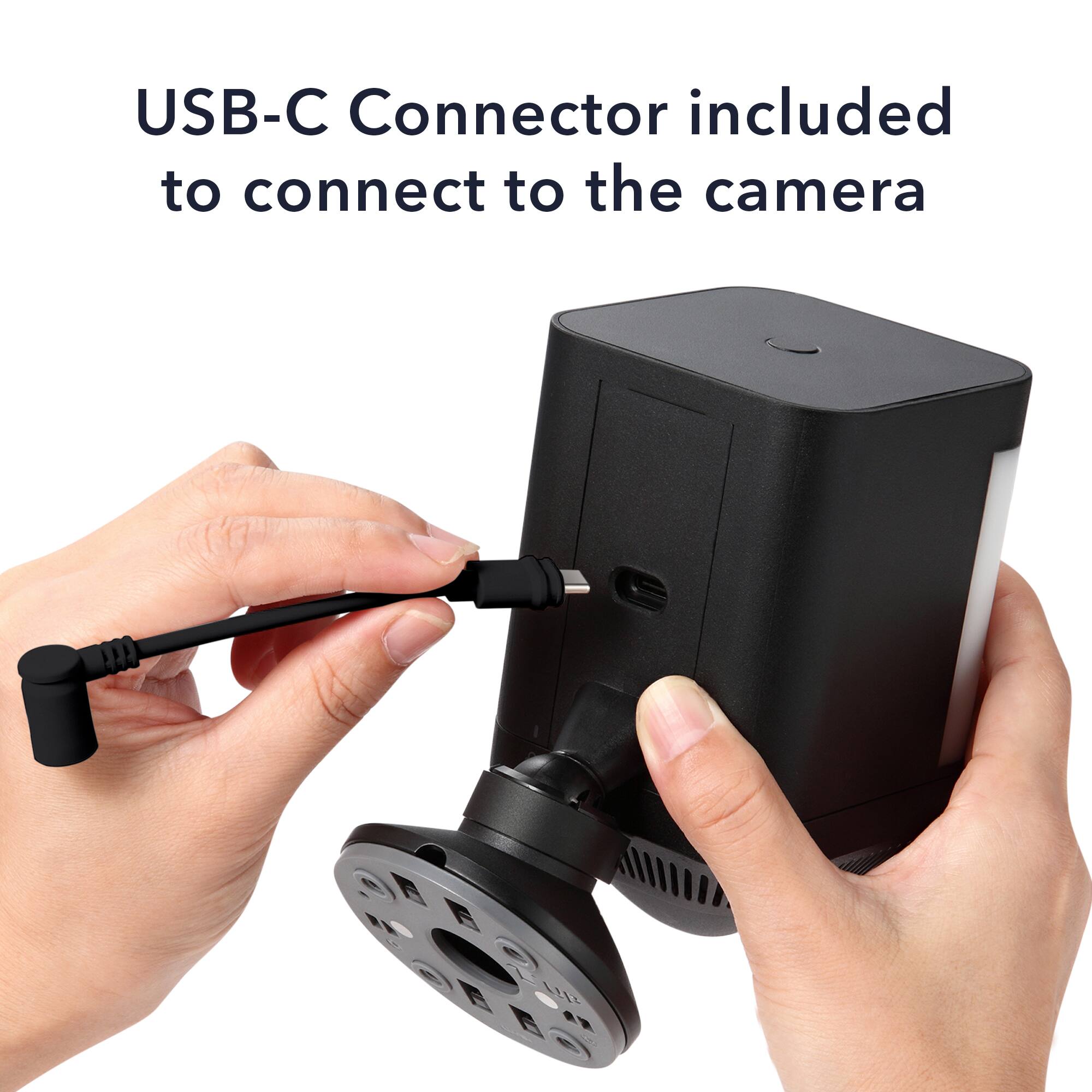 USB-C Connector included to connect to the camera