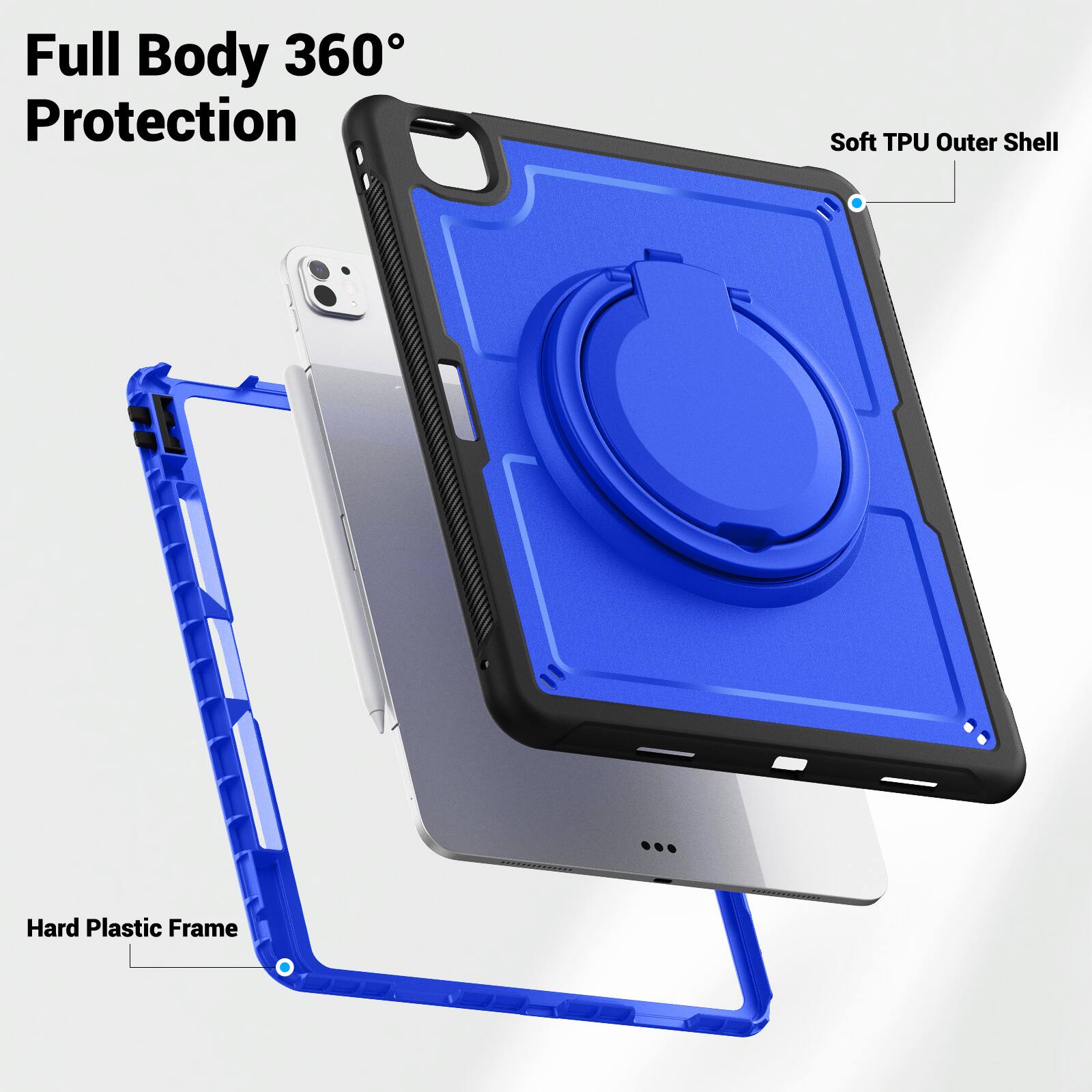 Full Body 360° Protection  
Soft TPU Outer Shell  
Hard Plastic Frame