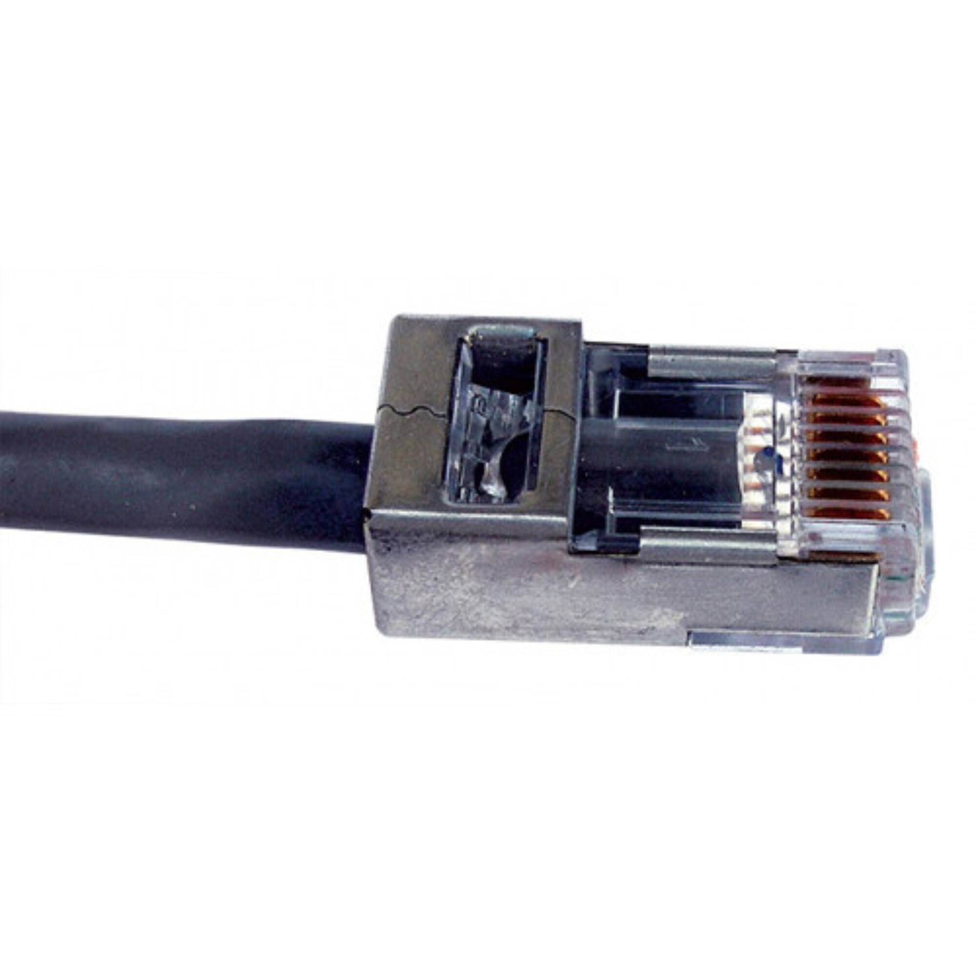 Angle. Platinum Tools - Platinum Tools Shielded EZ-RJ45 Connectors for CAT5e & CAT6, Jar of 50 - Clear.