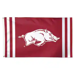 WinCraft - Arkansas Razorbacks 3' x 5' Vertical Stripe Deluxe Single-Sided Flag - Multicolor