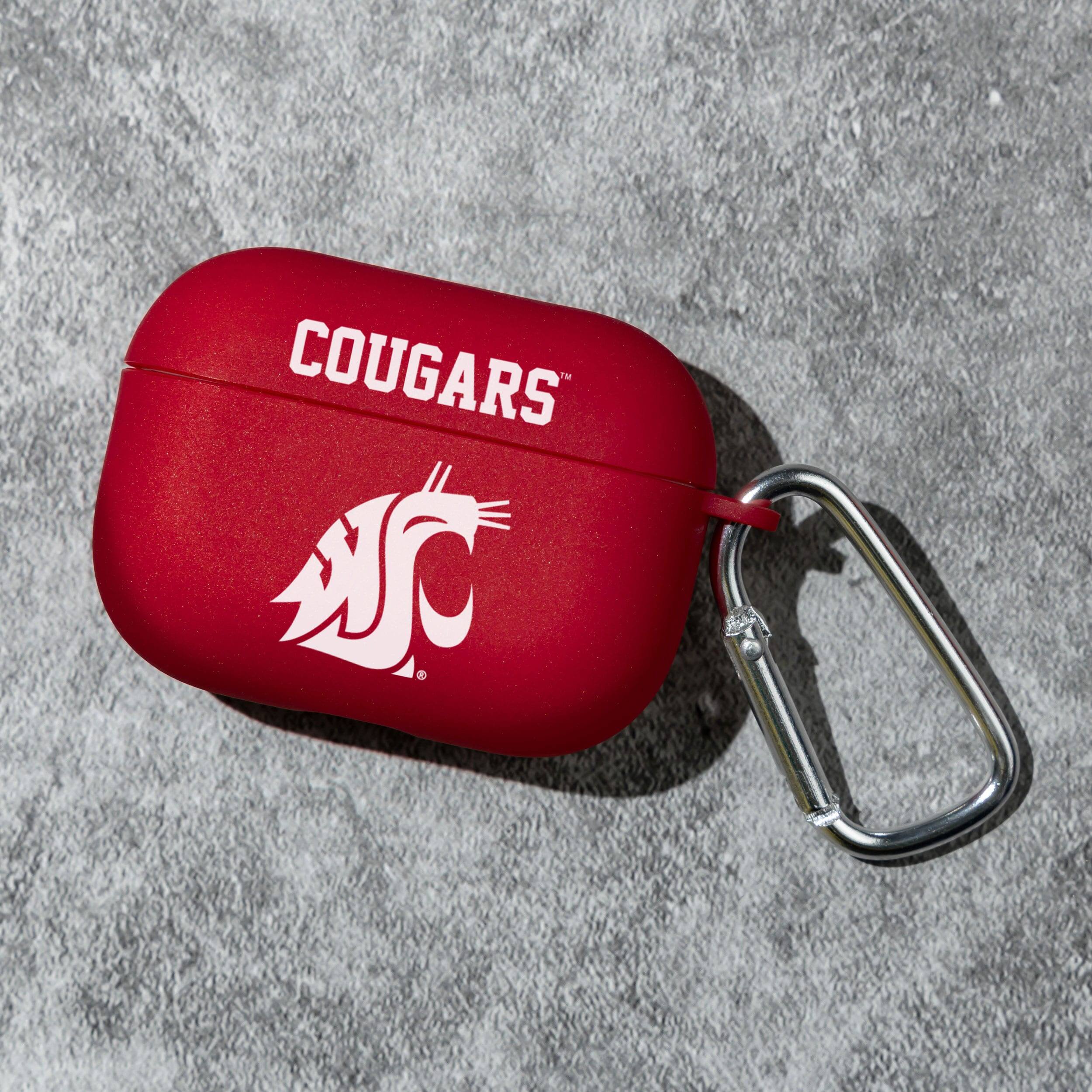 Alt View 2. Affinity Bands - Washington State Cougars AirPods Pro Silicone Case Cover - Crimson.