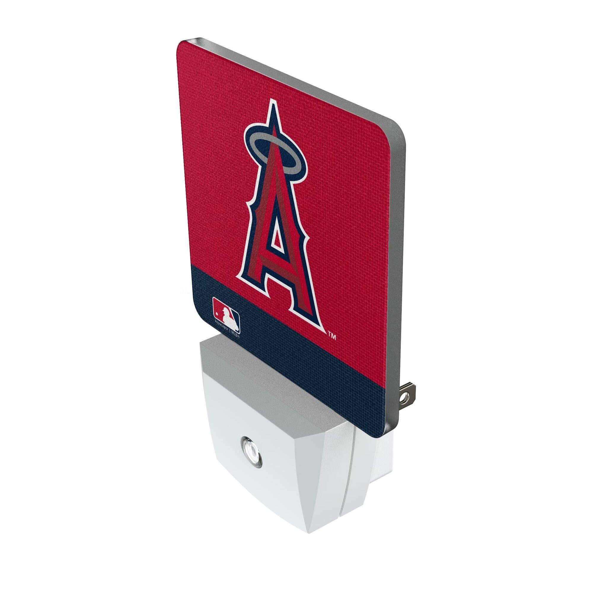 Alt View 1. Keyscaper - Los Angeles Angels Primary Logo Stripe Design Nightlight 2-Pack - Multicolor.