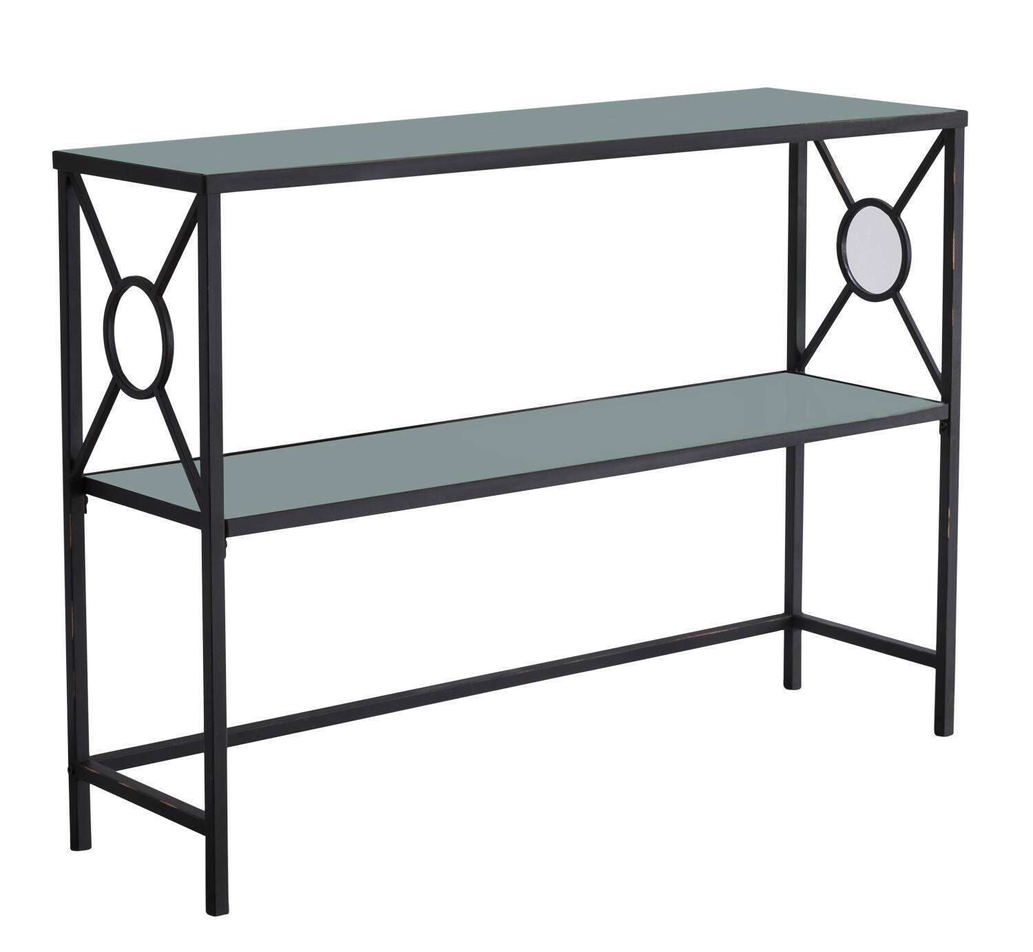 Angle. Kings Brand Furniture - Kings Brand Furniture Loyd Metal with Glass Shelf Console Table - Black.