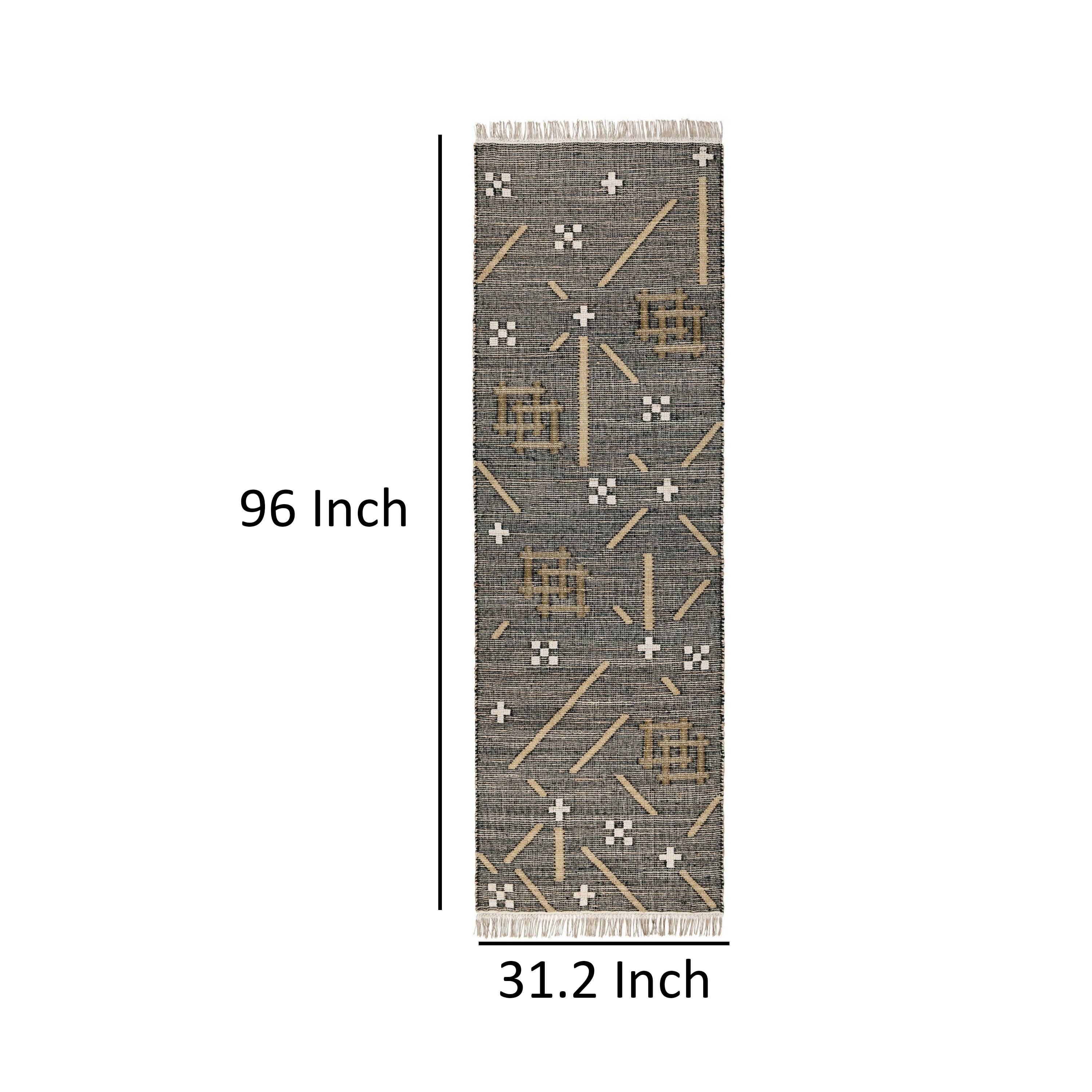Manhattan Lane Hallway Runner Rug, Handwoven Traditional Tassels Black ...