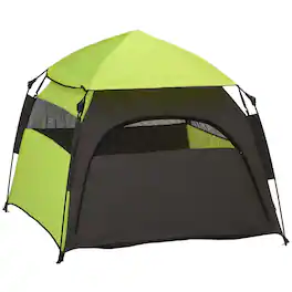 Loheer - Extra Large Dog Tent Portable Camping Pet Shade Shelter with Carrying Bag for Beach Backyard, Green - Dark Gray, Green