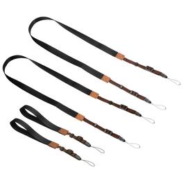Unique Bargains - 2Set Camera Strap, Safety Adjustable Shoulder Sling Neck Strap with Hand Wrist Lanyard for DSLR - Black