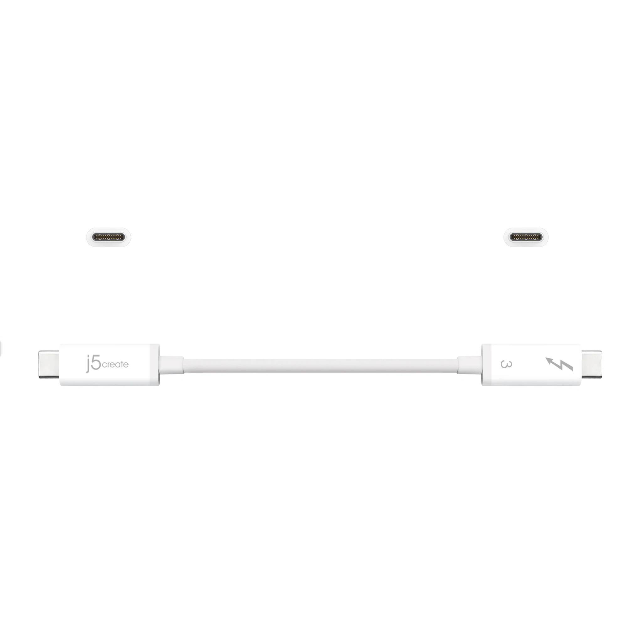Front. j5create - Thunderbolt 3 Active Cable - White.