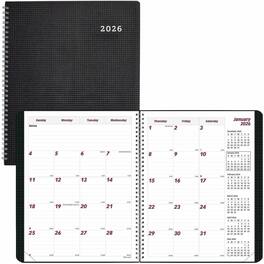 Brownline - Monthly 14 Month December 2025 to January 2027 11 x 8 1/2 Twin Wire Black Heavy Duty Planner