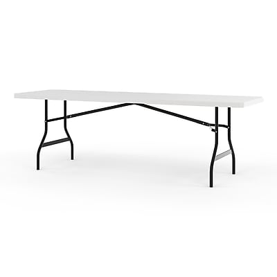 Alt View 2. Staples - Staples 8' x 29" Heavy Duty Plastic Folding Table, White Granite (79133) - White Granite.