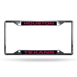 Rico Industries - Houston Football Texans All Corner EZ View Chrome Metal Laser Cut License Plate Frame - Multi