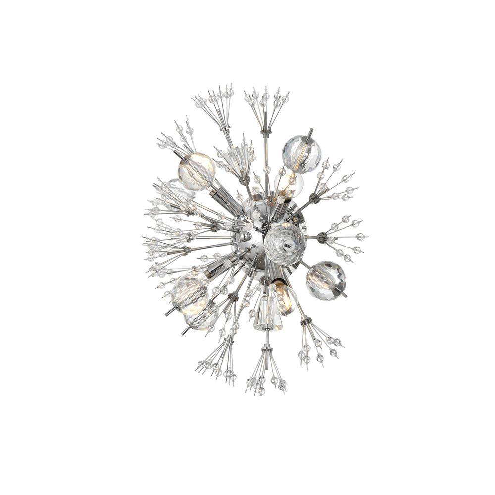 Alt View 4. Elegant Lighting - Vera 19 Inch Crystal Starburst Wall Sconce In Chrome - Chrome.