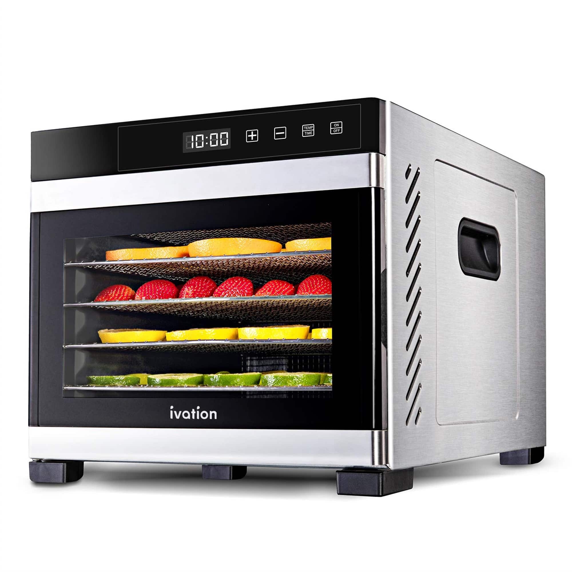 Ivation - 6-Tray, 600W Food Dehydrator with Digital Timer and Temperature Control - Stainless Steel - Gray