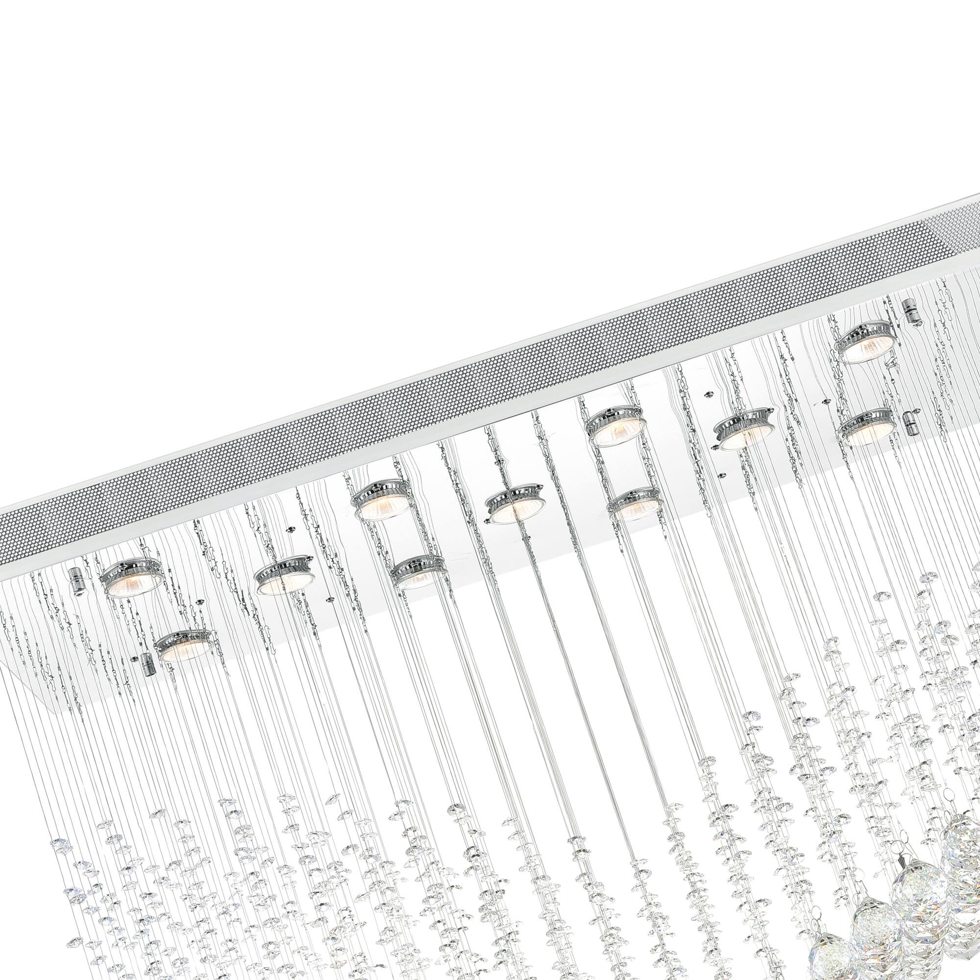 Left. CWI Lighting - Twinkle 11 Light Flush Mount With Chrome Finish - Chrome.