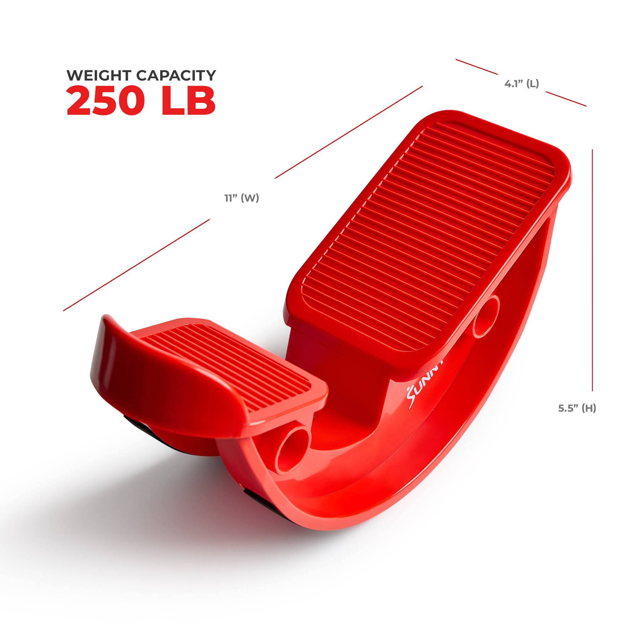 WEIGHT CAPACITY 250 LB  
4.1" (L) 11" (W) 5.5" (H)
