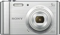 Front. Sony - Cyber-shot DSC-W800 20.1-Megapixel Digital Camera - Silver.