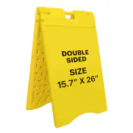 Jumbl - A Frame Sandwich Board – 15.7 x 26” Display Sidewalk Sign with PVC Sign Protector - Yellow