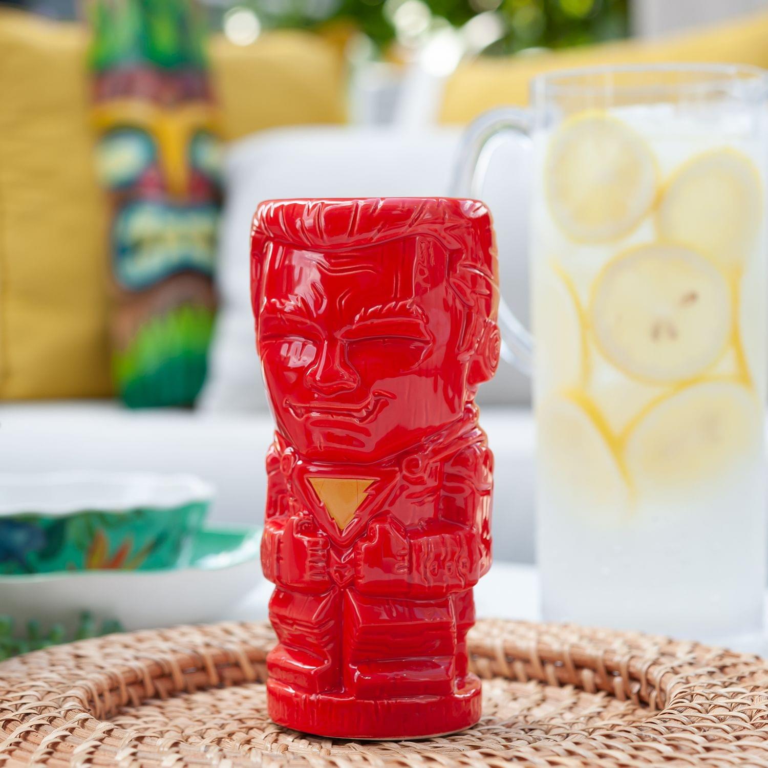 Alt View 4. DC Comics - Geeki Tikis DC Comics Shazam Tiki Mug | Ceramic Tiki Style Cup | Holds 19 Ounces - Red.