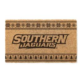 Jardine - Southern University Jaguars 18" x 30" Holiday Coir Doormat - Brown