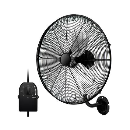 Front. SKONYON - 20 Inch Wall Mount Fan with 3 Fan Speeds Powerful Airflow and Adjustable Tilt - Black.