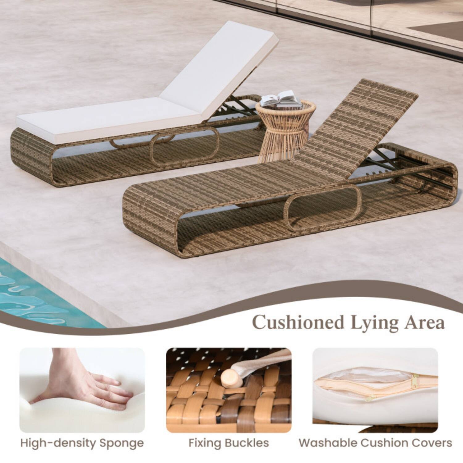 Cushioned Lying Area  
- High-density Sponge  
- Fixing Buckles  
- Washable Cushion Covers