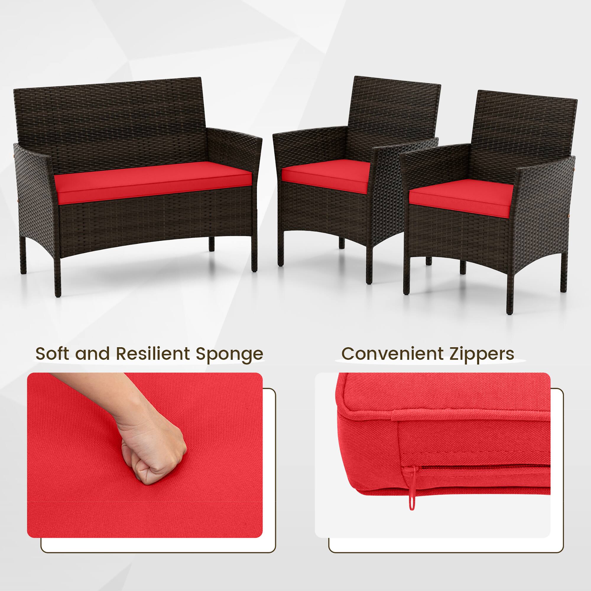 Soft and Resilient Sponge Convenient Zippers