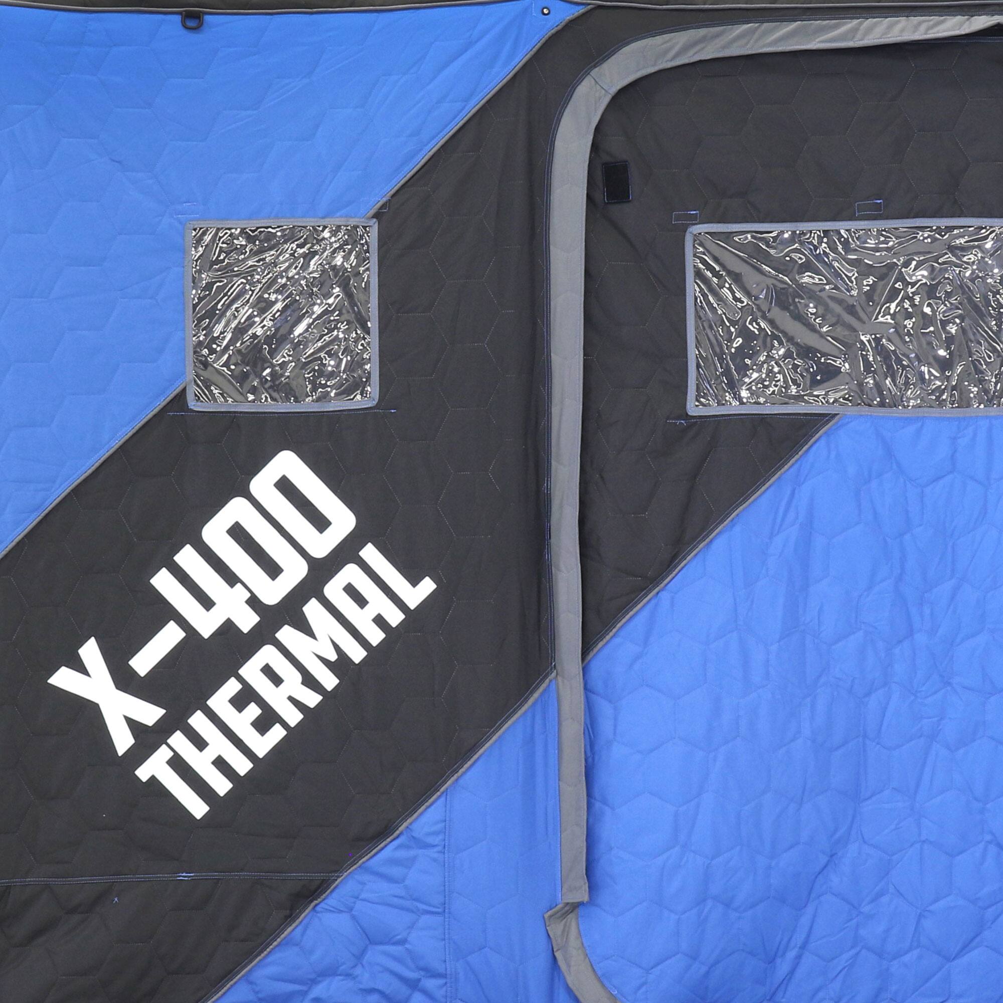Alt View 8. Clam - CLAM X-400 Portable 8 Ft 4 Person Pop Up Ice Fishing Thermal Hub Shelter Tent - Blue.