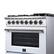 Alt View 3. Forno Appliances - Massimo 5.36 Cu. Ft. Freestanding Dual Fuel True Convection Range with Air Fryer Basket - White.