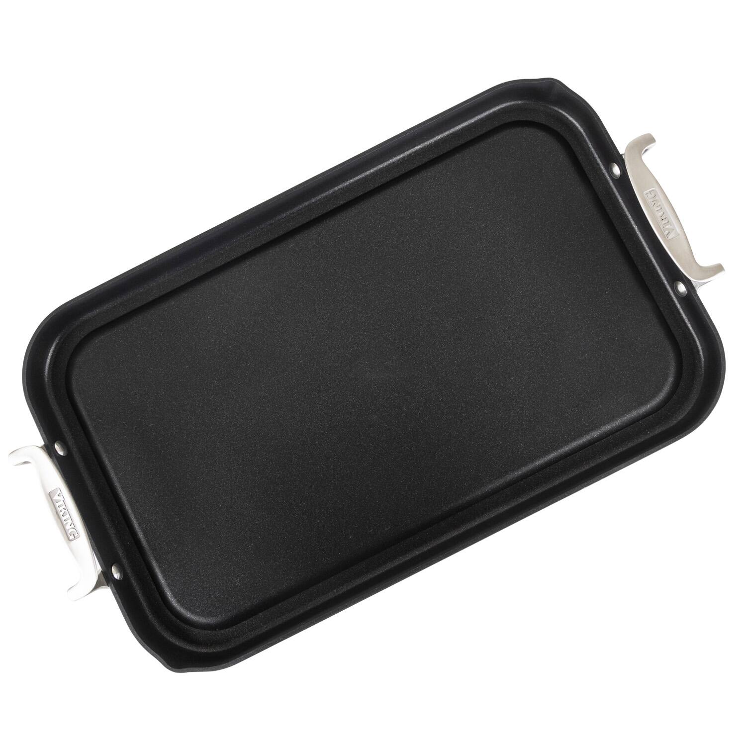 Alt View 11. Viking - Hard Anodized Double Burner Nonstick Griddle - Black.