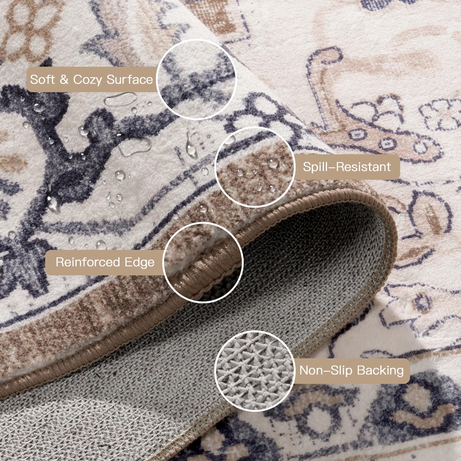 - Soft & Cozy Surface
- Spill-Resistant
- Reinforced Edge
- Non-Slip Backing