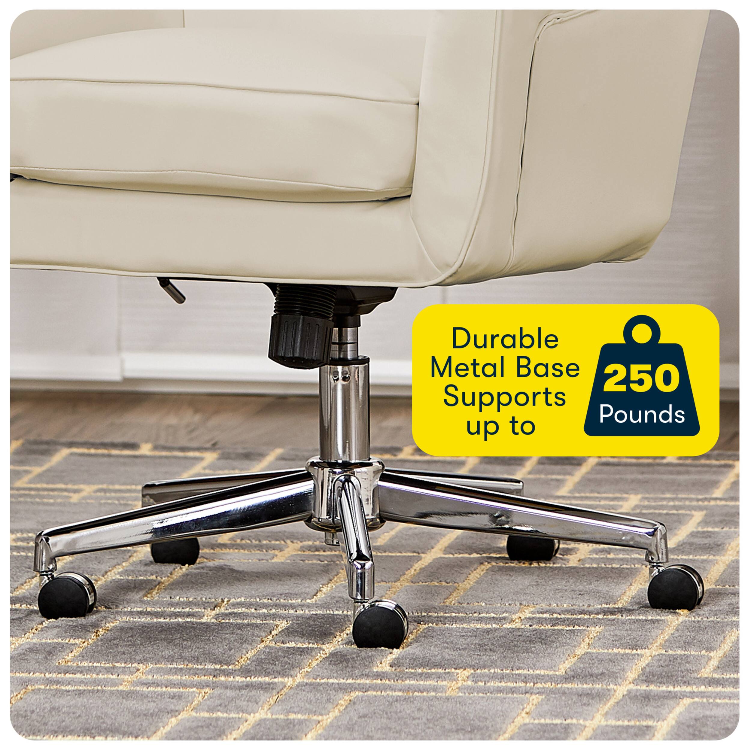 Alt View 15. Serta - Ashland Bonded Leather & Memory Foam Home Office Chair - Cream.
