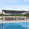 Front. PURPLE LEAF - Louvered Pergola Outdoor Gray Aluminum Pergola with Adjustable Roof for Deck Backyard Garden Hardtop Gazebo - 12' X 20'.