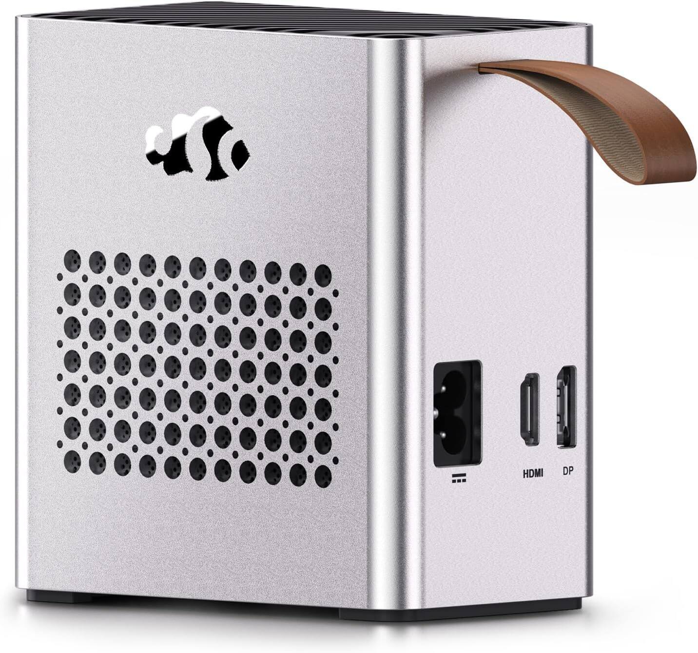 Angle. NIMO - Nim eGPU Dock,AMD RX 7600M XT, USB-C& OCuLink,8GB GDDR6,Built-in 240W PSU,Portable Docking Station for Laptop, Mini PC.