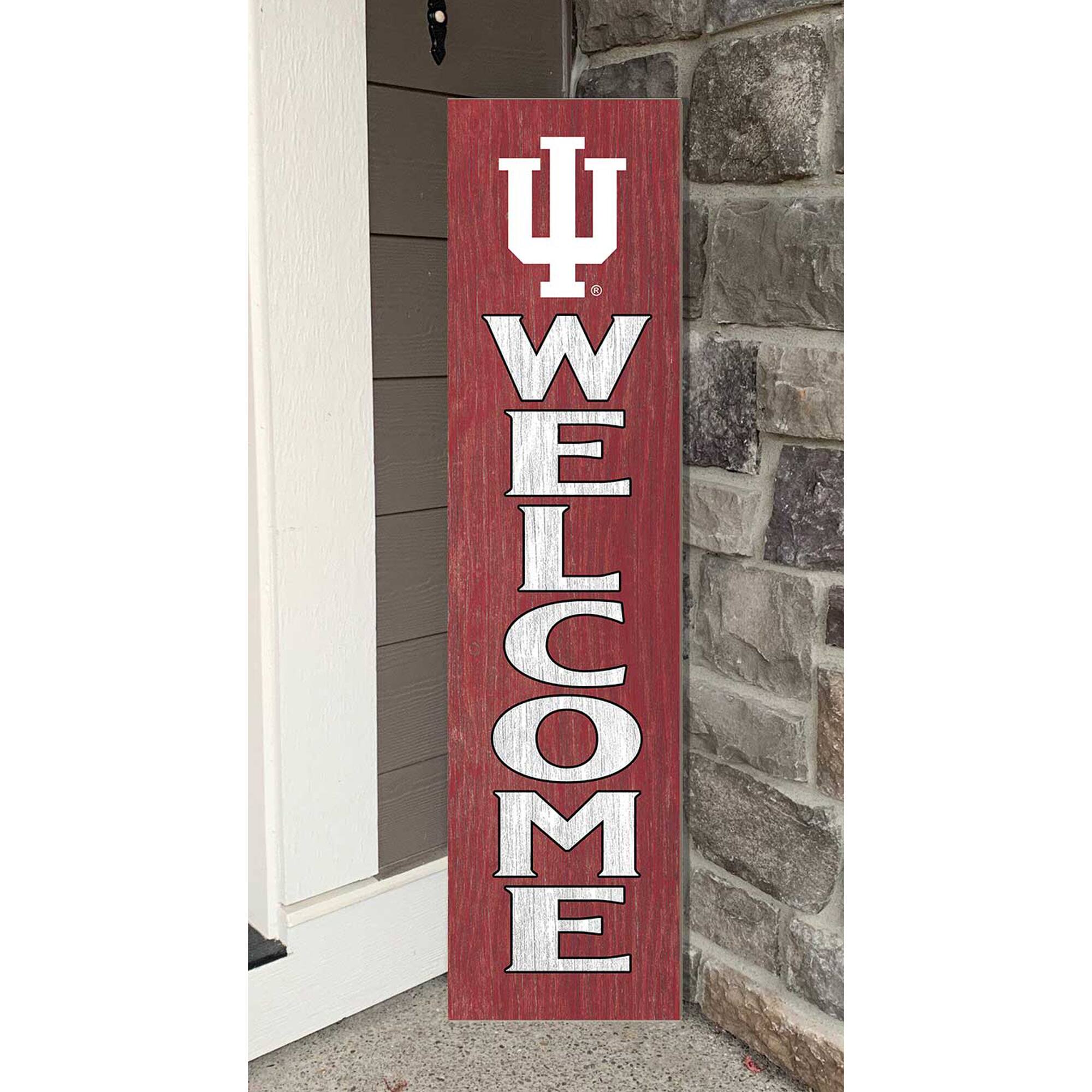 Alt View 1. Jardine - Indiana Hoosiers 12'' x 48'' Welcome Outdoor Leaner - Red.