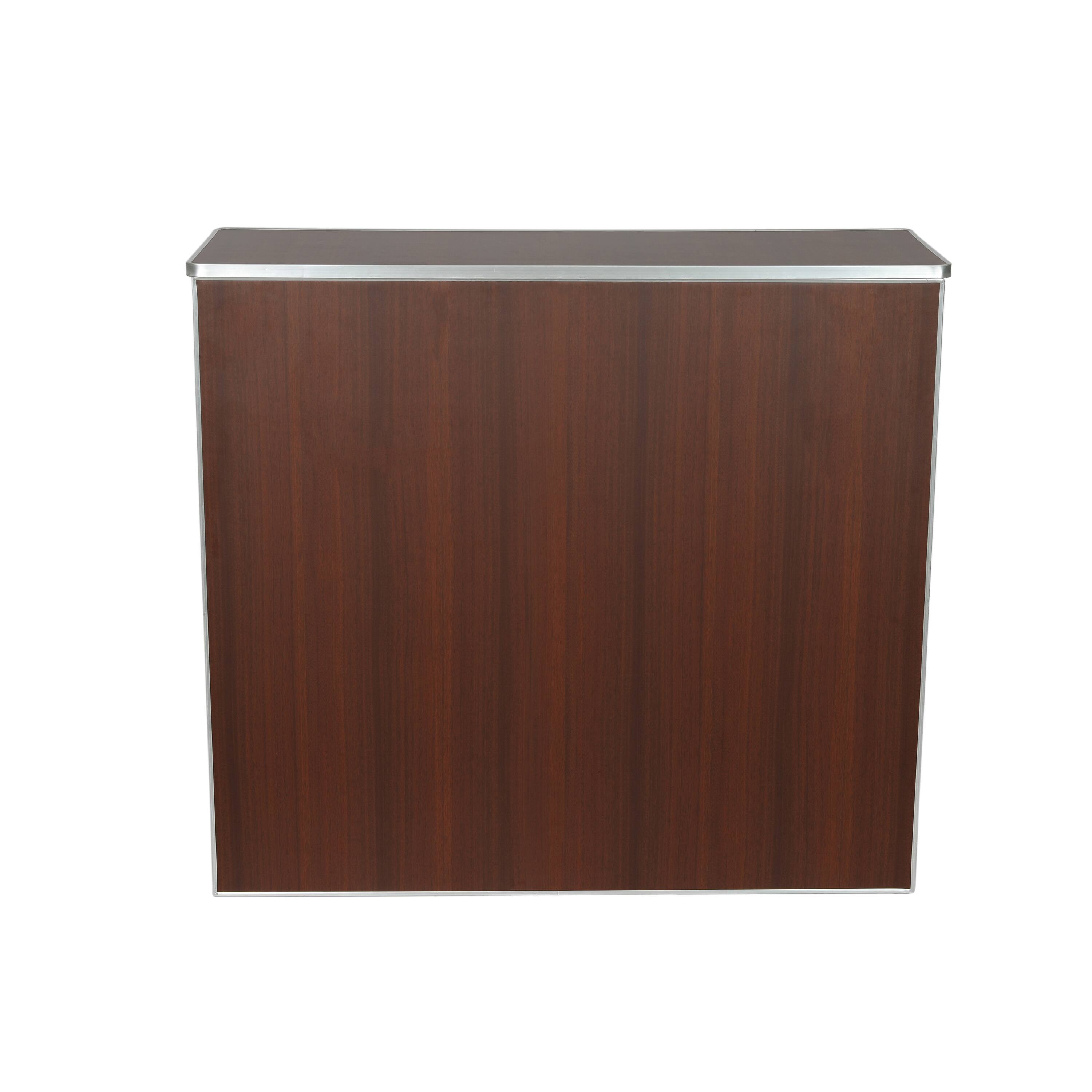 Angle. Flash Furniture - Amara 4' Walnut Woodgrain Laminate Foldable Bar - Portable Event Bar - Brown.
