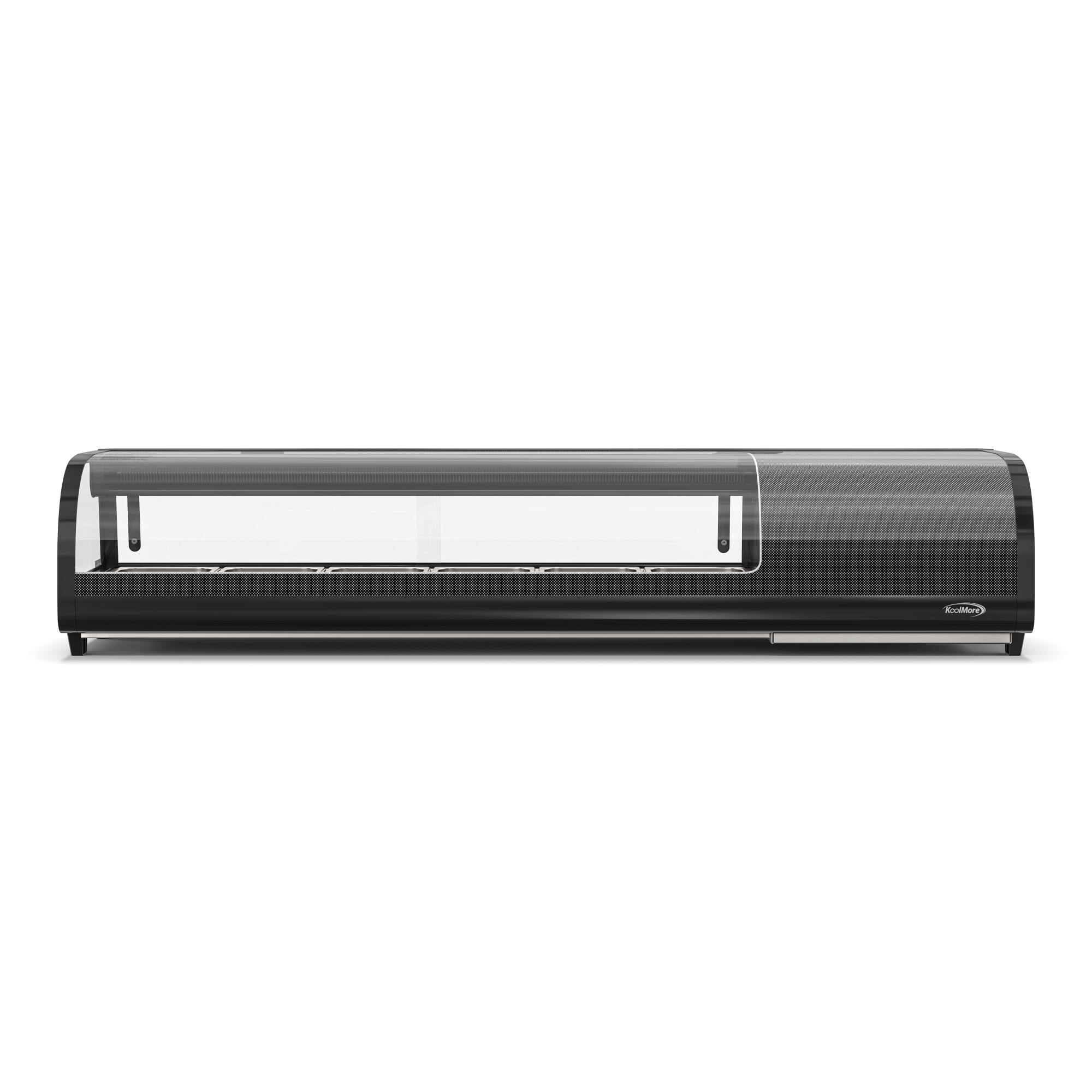 Left. Koolmore - 60 in. Glass Sushi Countertop Display Refrigerator with 6 Stainless Steel Trays in Black (KM-SR60-BK) - Black.