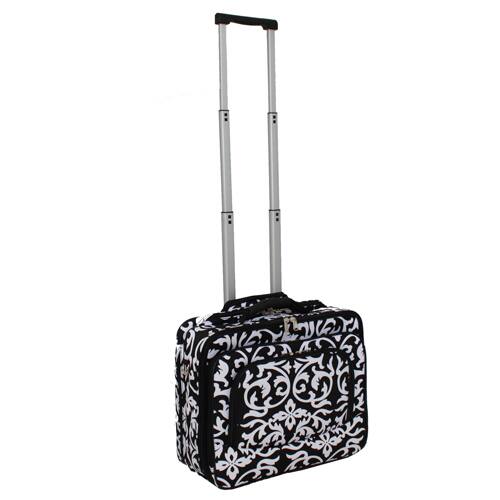 Alt View 2. World Traveler - 17-Inch Rolling Computer Case with Telescopic Handle and In-Line Skate Wheels – Heavy-Duty 600D Polyester - Damask.