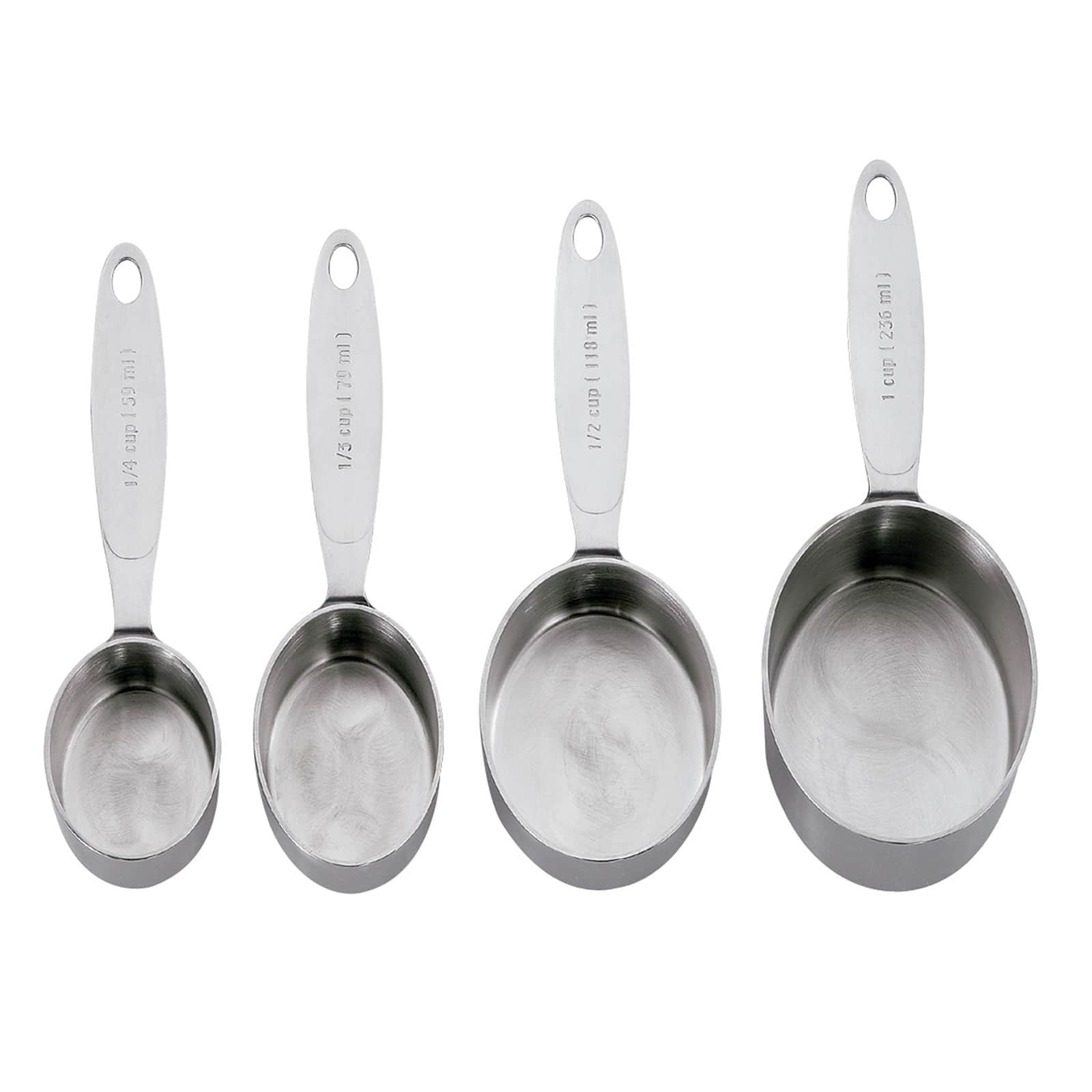 Cuisipro - Stainless Steel Measuring Cup Set, 4 Piece - Silver