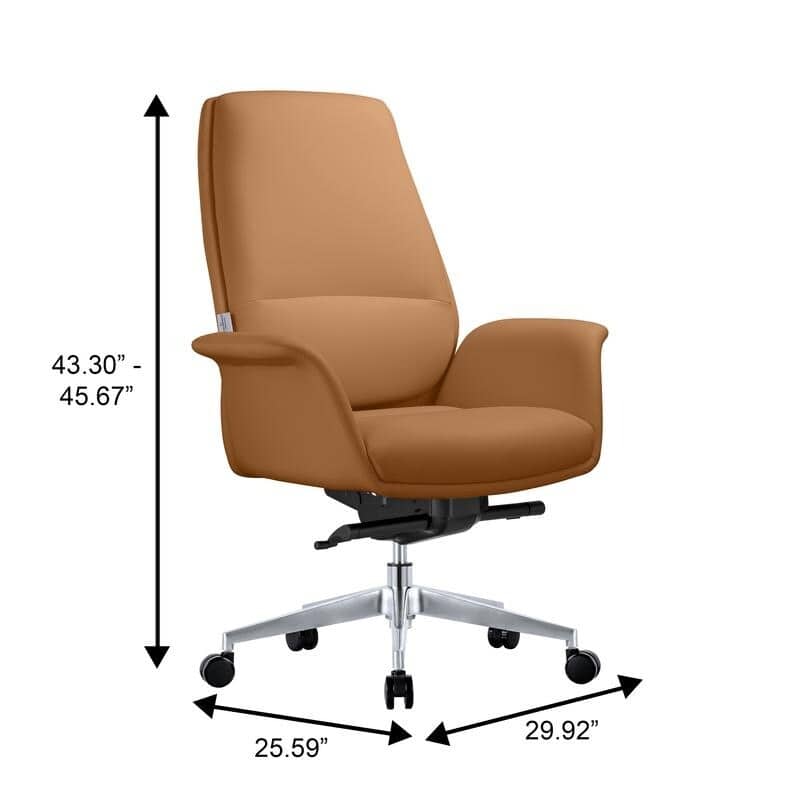 LeisureMod Summit Leather Office Chair - Thumbnail 3