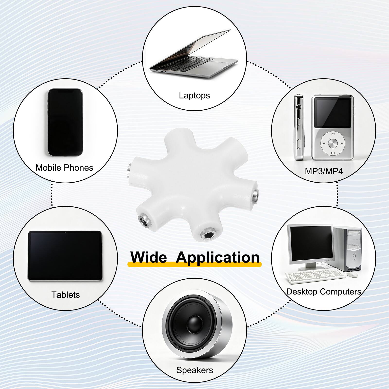 Laptops

Mobile Phones
MP3/MP4
Wide Application
Tablets
Desktop Computers
Speakers