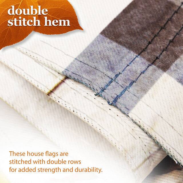 double stitch hem

These house flags are stitched with double rows for added strength and durability.