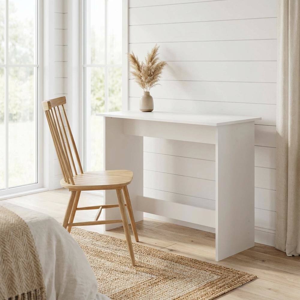 Angle. BisonOffice - White Study Table With Sleek Design For Home Office Spaces - White.