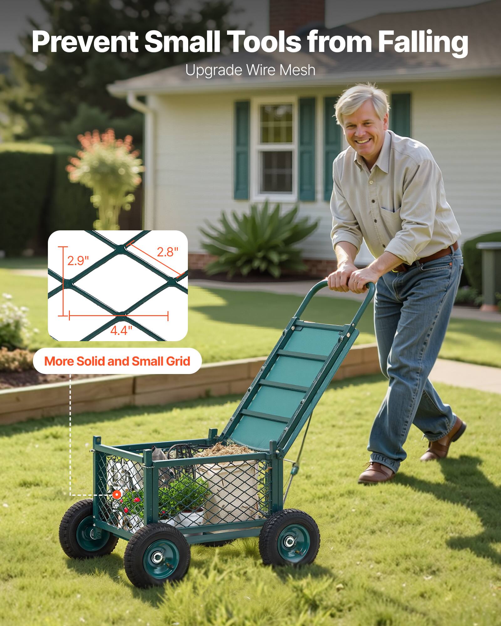 Prevent Small Tools from Falling
Upgrade Wire Mesh
2.9"
2.8"
4.4"
More Solid and Small Grid
