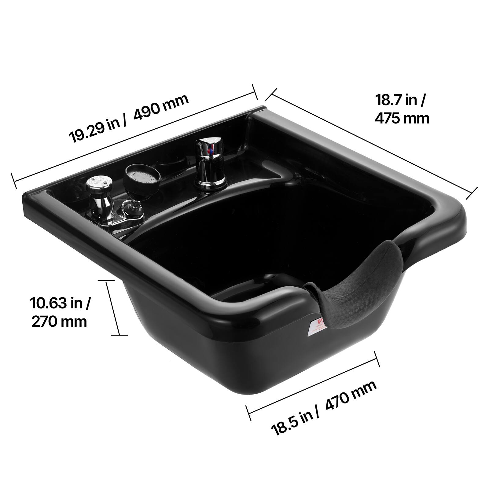 VEVOR Shampoo Bowl, ABS Plastic Shampoo Sink for Salons and Home