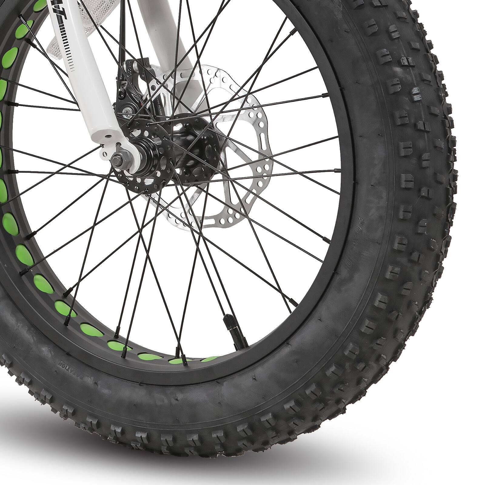 Back. HILAND - Hiland Roon 20" Fat Tire Mountain Bike - 7 Speeds - Snow Beach Bicycle - White - White.