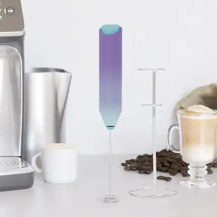 Front. Tooloton - Handheld Milk Frother, Mini Foam Maker for Coffee, Matcha and Hot Chocolate, Stand Included, North Light - North Light.