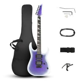 Winado - 39 Inch Solid Body 6 String 170 Style Electric Guitar with H-H Pickup for Beginner with Portable Bag - Purple