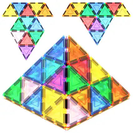 Front. PicassoTiles - PicassoTiles 12 PC Magnetic Tiles, Magnetic Building Blocks for Kids, Magnet for Kids 3+.