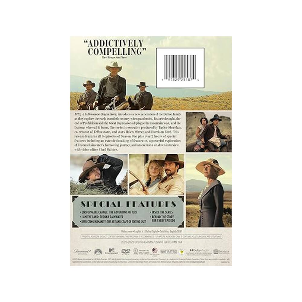 Left. 1923: A Yellowstone Origin Story: Season One   - DVD.